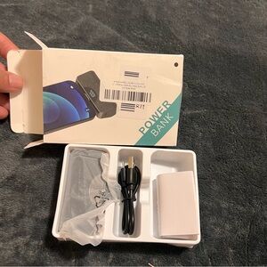 Portable Power Bank with USB Cable - Black